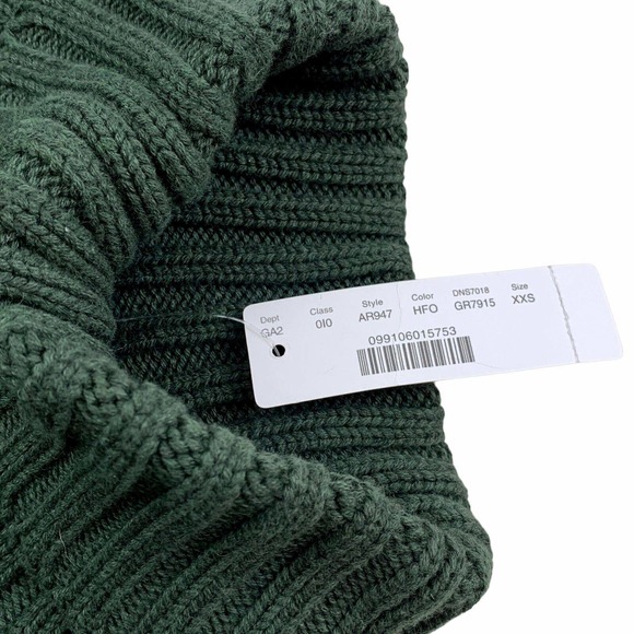 J.Crew Turtleneck Poncho Sweater Size XXS. Oversized. Side Buttons. Forest Green - Picture 8 of 11